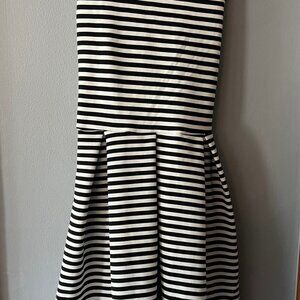 Soprano Black & White Striped Dress - Size 16